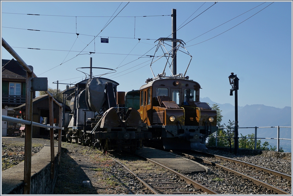 50 Jahre Blonay Chamby - MEGA BERNINA FESTIVAL: Die RhB Gastlok Ge 2/2 161  Asnin  (Eselchen) in Chamby. 
8. Sept. 2018