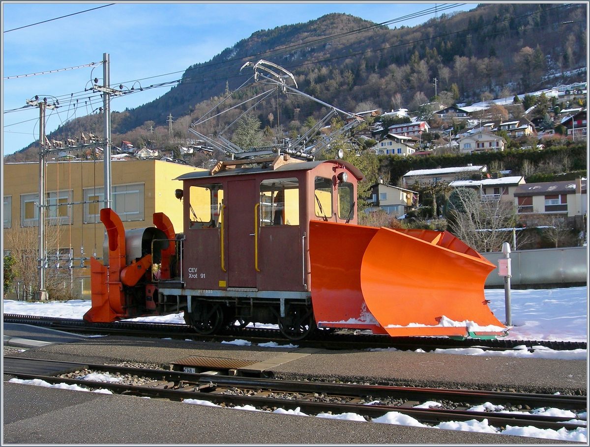 Der CEV X rot 91 in Blonay.

8. Feb. 2019