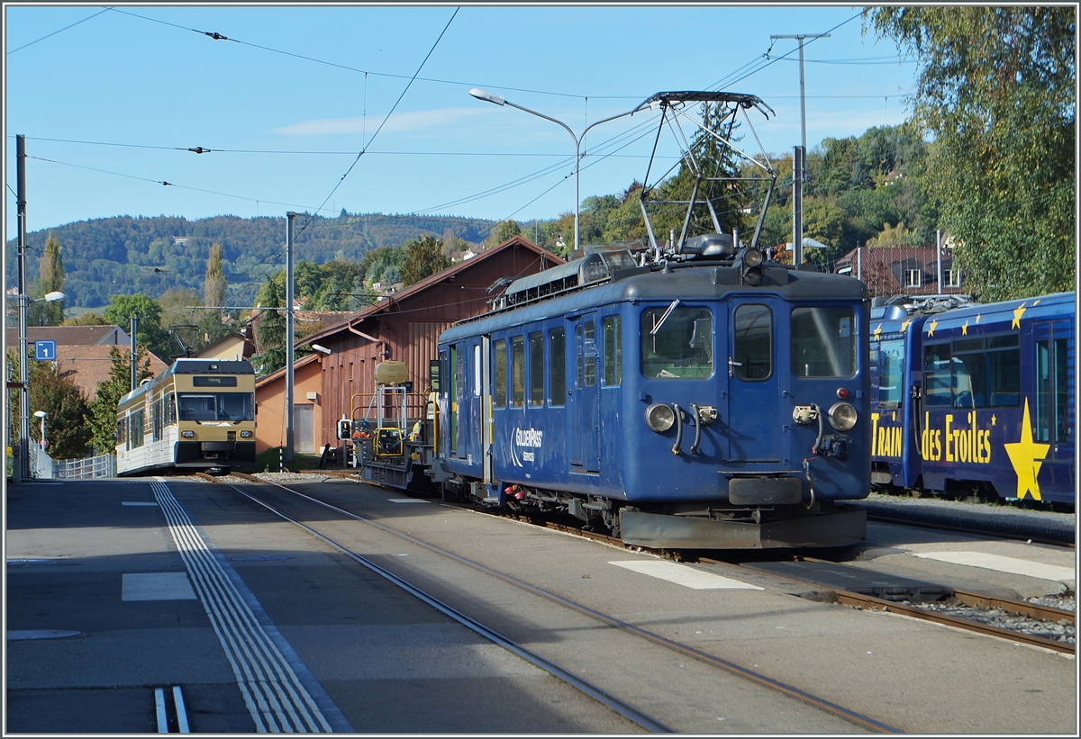 Der MOB BDe 4/4 3004 in Blonay.
14. Okt. 2014