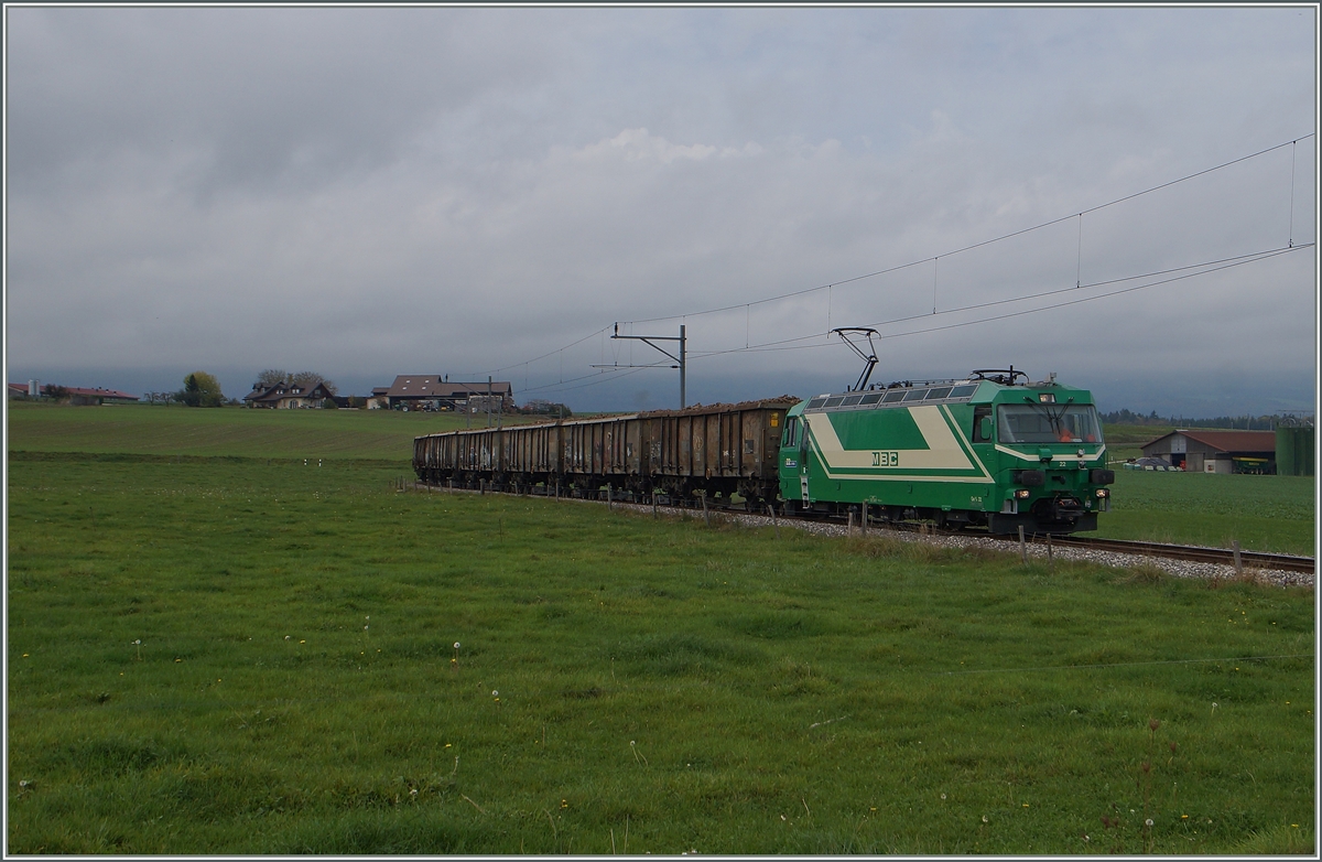 Die BAM Ge 4/4 22 mit einem R�benzug bei Mauraz. 
15. Okt. 2014