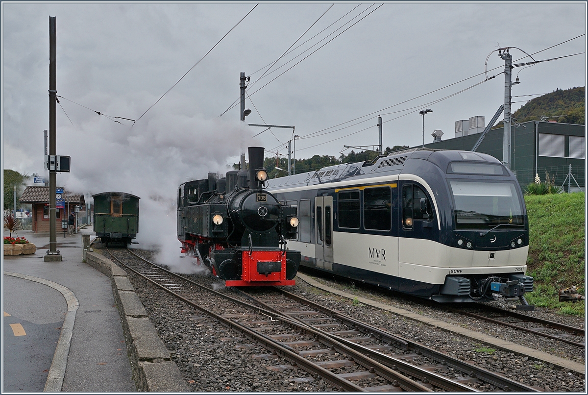 Die Blonay-Chamby G 2x 2/2 105, rangiert in Blonay.

26. Sept. 2020