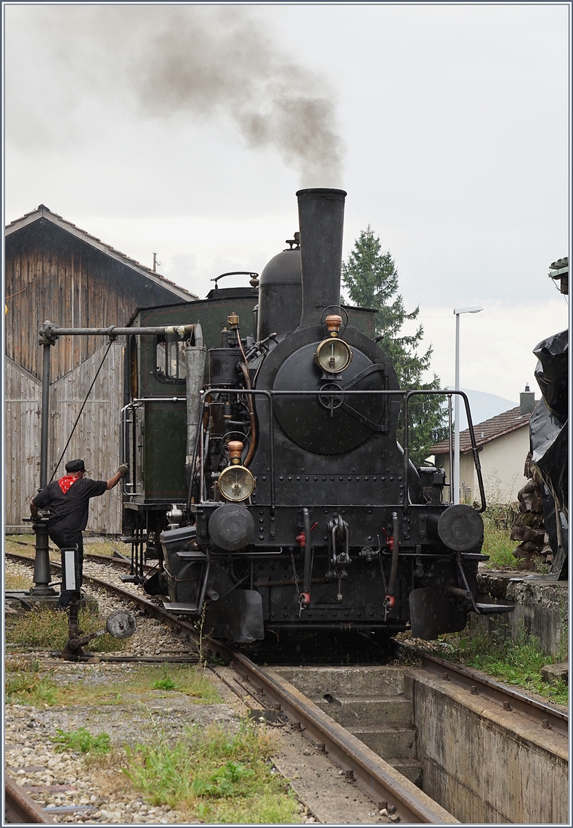 Die ST E 3/3 5, ex SBB 8479,  Tigerli  (UIC 9085 0008 479-7) in Triengen.
27. August 2017
