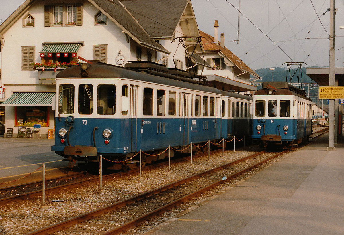 RBS/VBW:
 DR SCHNÄLLST WÄG NACH WORB 
MIT DEM BLAUE BÄHNLI WÄHREND DEN 80er-JAHREN DOKUMENTIERT.
Foto: Walter Ruetsch