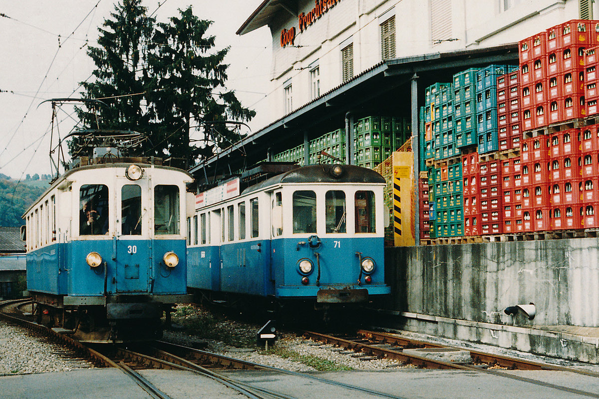 RBS/VBW:
 DR SCHNÄLLST WÄG NACH WORB 
MIT DEM BLAUE BÄHNLI WÄHREND DEN 80er-JAHREN DOKUMENTIERT.
Foto: Walter Ruetsch