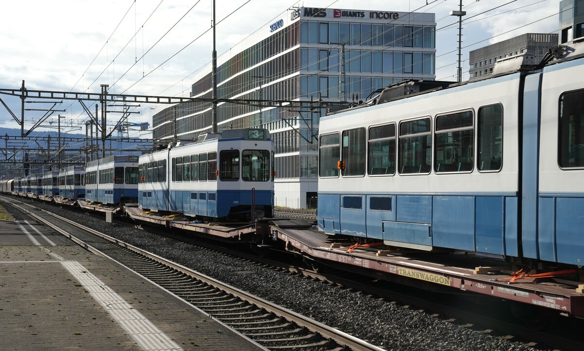 Re 620 072-9  Balerna , Tram 2000 (VBZ)
VON ZÜRICH NACH WINNYZJA.
Ab dem Jahr 2022 erhält die Stadt Winnyzja in der Ukraine in einem ersten Schritt 35 Tram 2000 der Verkehrsbetrieb Zürich (VBZ). Um dies zu ermöglichen, haben die Schweiz und die Stadt Winnyzja am 23. Dezember 2020 ein Abkommen für die zweite Phase des seit dem Jahr 2006 laufenden Strassenbahnprojekts unterzeichnet.
Mit dem von der Re 620 072-9 „Balerna“ geführten planmässigen  Güterzug 60281 RBL – BU gingen am 20. März 2023 acht ehemalige VBZ Tram 2000 auf ihre grosse Reise. Verewigt wurden sie anlässlich der Bahnhofsdurchfahrt Schlieren.
Foto: Walter Ruetsch
