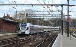 Am 17.04.2015 fahren der vierteilige ET 6.03 und der f�nfteilige ET 7.14 der Eurobahn im Endbahnhof Venlo/Niederlande ein.