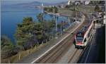 Ein Flirt auf dem Weg von Allaman nach Villeneuve macht einen kurzen Halt in Veytaux-Chillon.
