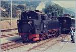 Im Sommer 1985 dampfte die 99 193 in Blonay bei der B-C, heute seht sie angegraut und mit etliche neuen Teilen versehen in Chaulin, so dass ich hoffe, dass der schöne Fünf-Kuppler