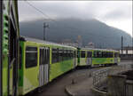 BDeh 4/4 313 bringt den Zug mit Bt 351 und Bt 362 nach Aigle.