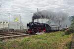 Schweizer 01 202 mit Sonderzug dönnert am Morgen von 14 September 2019 durch Plöchingen.